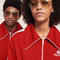 Lacoste x Ricky Regal Gold Metal Navigator Sunglasses - thumbnail