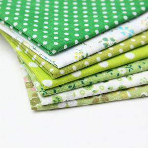 7pcs Green Series Thin Cotton Fabric DIY Bundle For Sewing Dolls Crafts