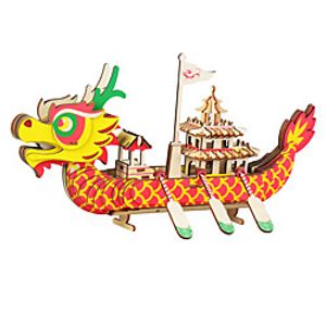 3D Puzzle Wooden Puzzle Chinese Architecture Ship Temple of Heaven Simulation Hand-made Wooden 133/124/159/268/141 pcs Boat Kid's Adults' All Toy Gift miniinthebox