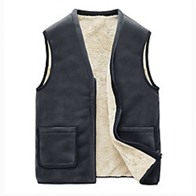 Men's Hiking Vest Reversible Jacket Hiking Fleece Vest Winter Outdoor Thermal Warm Windproof Fleece Lining Quick Dry Outerwear Coat Top Skiing Ski  Snowboard Fishing Black Dark Gray  Lightweight Lightinthebox