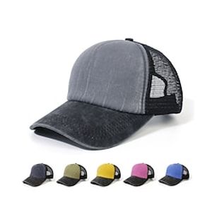 Men's Baseball Cap Trucker Hat Black Yellow Mesh Travel Beach Outdoor Vacation Plain Adjustable Sunscreen Breathable Fashion miniinthebox