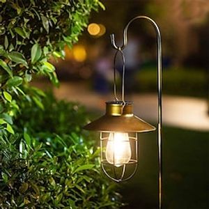 Solar Pendant Light Outdoor Hanging Lamp Portable Solar Lantern Retro Design Metal Waterproof Led Garden Lights Decorative for Garden Patio Balcony Pathway Landscape Decoration miniinthebox