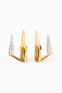 Claw Pavé Double Stud Earrings in 18kt Recycled Gold Vermeil