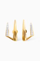 Claw Pavé Double Stud Earrings in 18kt Recycled Gold Vermeil - thumbnail