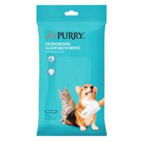 Purry Deodorizing Glove Bath Wipes For Dogs And Cats, Coco Scent -7ct