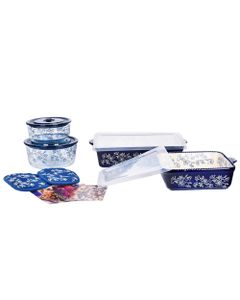 Temptations Floral Lace All-In-One Bakers Bundle of 7 Piece Blue