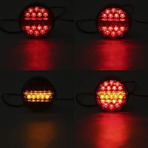 OTOLAMPARA 20W DC 12V/24V White  Yellow LED Dual Colors Hamburger Rear Tail Stop Indicator Lights Round For Trailer Truck Caravan Van ATV Bus 1pcs miniinthebox