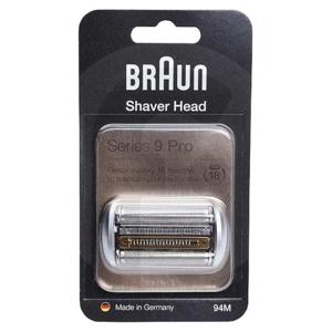 Braun Electric Shaver Head Replacement Part 94M Silver, Compatible With Series 9 Pro And Series 9 Electric Razors For Men