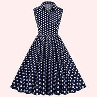 Retro Vintage 1950s Rockabilly Dress A-Line Dress Swing Dress Audrey Hepburn Women's Cosplay Costume Halloween Party Dress Lightinthebox