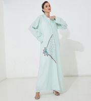 Moistreet Sea Green Cotton Abaya (XS, S, M, L, XL, XXL)