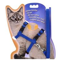 Pets Club Adjustable Cat Leash With Harness- Blue
