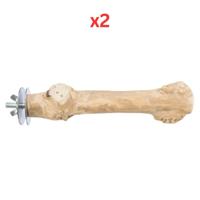 Trixie Coffee Wood Perch with Screw Attachment For Birds 20cm (Pack Of 2)