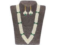Green Jaali Necklace By Sri Jagdamba Pearls - JPJUN-18-100
