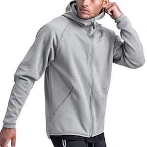 Men's Full Zip Hoodie Jacket Solid Color Sports  Outdoor Daily Sports Basic Casual Hoodies Sweatshirts  White Black Gray miniinthebox