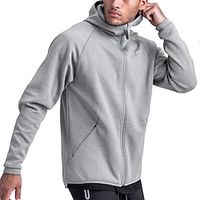 Men's Full Zip Hoodie Jacket Solid Color Sports  Outdoor Daily Sports Basic Casual Hoodies Sweatshirts  White Black Gray miniinthebox - thumbnail