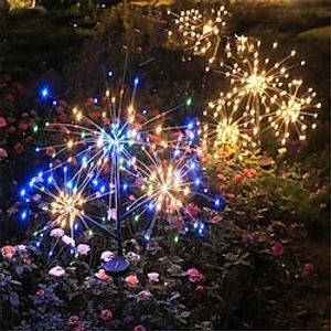 2Pcs 1Pcs Fireworks Lamp Copper Wire Dandelion Lamp 3 Heads  Outdoor Waterproof Solar Ground Courtyard Christmas Decoration Lights miniinthebox