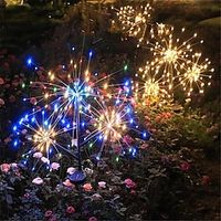 2Pcs 1Pcs Fireworks Lamp Copper Wire Dandelion Lamp 3 Heads  Outdoor Waterproof Solar Ground Courtyard Christmas Decoration Lights miniinthebox - thumbnail