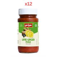 Priya Lime Ginger Pickle In Lime Juice 300g Pack of 12