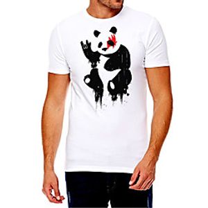 Men's Unisex Tee T shirt Hot Stamping Cartoon Graphic Prints Panda Plus Size Print Short Sleeve Casual Tops Cotton Basic Fashion Designer Big and Tall White miniinthebox