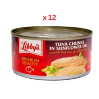 Libbys Tuna Chunks In Sunflower Oil, 184G Pack Of 12 (UAE Delivery Only)