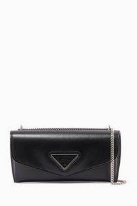 Triangle Logo Envelope Clutch in Leather