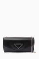 Triangle Logo Envelope Clutch in Leather - thumbnail