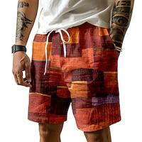 Color Block Men's Board Shorts Hawaiian Shorts Swim Trunks Drawstring with Mesh lining Elastic Waist Casual Wear Lightinthebox - thumbnail