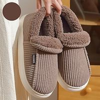 Men's Slippers  Flip-Flops Slippers Warm Slippers Fleece lined Casual Home Velvet Elastic Fabric Warm Slip Resistant Blue Coffee Gray Fall Winter Lightinthebox - thumbnail