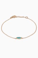 Yellow Gold & Turquoise Enamel Eye Bracelet - thumbnail