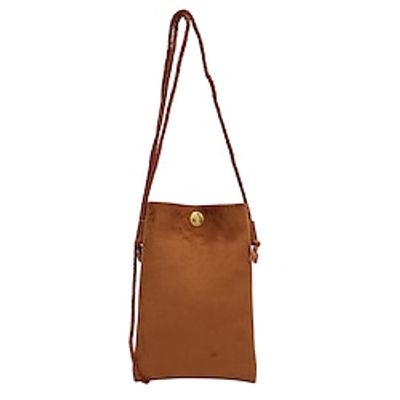 Women's Crossbody Bag PU Leather Daily Foldable Lightweight Solid Color Black Brown Khaki miniinthebox