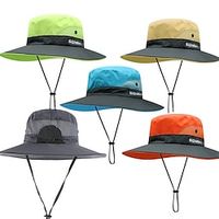 Sun Hat Bucket Hat Wide Brim Summer Outdoor Packable UV Protection Breathable Quick Dry Hat Nylon Dark-Gray Green Yellow for Lightinthebox - thumbnail