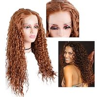 Synthetic Lace Wig Jerry Curl Style 16-26 inch Brown Middle Part 13x4 Lace Front Wig All Wig Light Brown miniinthebox