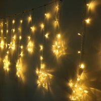 138Pcs LED Light String Five-Pointed Star Curtain Light Home Decor Celebration Festival Wedding