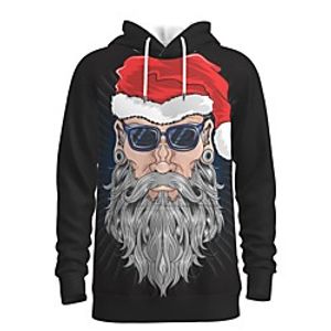 Men's Pullover Hoodie Sweatshirt Print Graphic 3D Front Pocket Hooded Christmas Daily 3D Print 3D Print Christmas Hoodies Sweatshirts  Long Sleeve Black miniinthebox