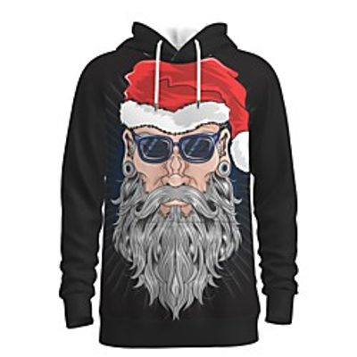 Men's Pullover Hoodie Sweatshirt Print Graphic 3D Front Pocket Hooded Christmas Daily 3D Print 3D Print Christmas Hoodies Sweatshirts  Long Sleeve Black miniinthebox