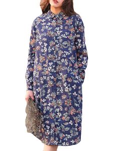 Floral Printed Pocket Shirt Dresses