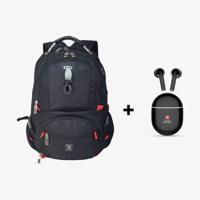 Swiss Military Luxury Backpack 31L (LBP77) - A Black + Delta 2 True Wireless Earbuds ENC - Black (Bundle) - thumbnail