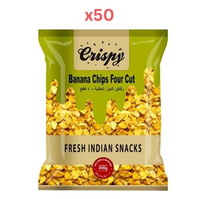 Crispy Banana Chips Four Cut 200gm Pack of 50