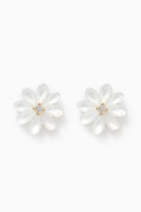 Floral Diamond Stud Earrings in 18kt Yellow Gold