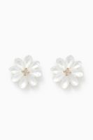 Floral Diamond Stud Earrings in 18kt Yellow Gold - thumbnail