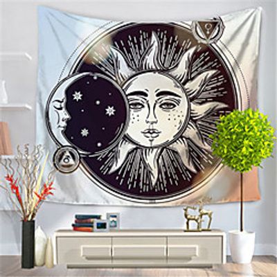 Tarot Divination Wall Tapestry Art Decor Blanket Curtain Hanging Home Bedroom Living Room Decoration Mysterious Bohemian Sun Moon miniinthebox