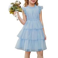 Girl Summer Ruffle Dress Birthday Party Tiered Tulle Dress Size 5-12 Lightinthebox