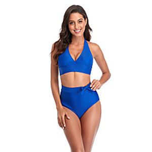 Women's Tankini Spandex Swimwear Quick Dry Sleeveless Swimming Surfing Water Sports Solid Colored Summer Lightinthebox