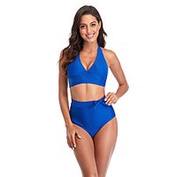 Women's Tankini Spandex Swimwear Quick Dry Sleeveless Swimming Surfing Water Sports Solid Colored Summer Lightinthebox - thumbnail