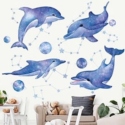 Wall Stickers Cute Dolphins And Whales Classroom Layout Stickers Starry Sky Dreamy Wall Decoration Painting 9090Cm miniinthebox Wall Stickers Cute Dolphins And Whales Classroom Layout Stickers Starry Sky Dreamy Wall Decoration Painting 9090Cm miniinthebox