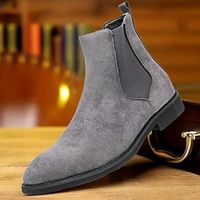Men's Boots Chelsea Boots Formal Shoes Dress Shoes Walking Vintage Daily PU Warm Loafer Gray Fall Winter miniinthebox