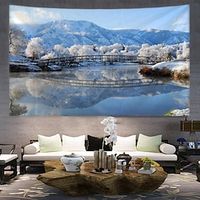 Snow Forest Hanging Tapestry Wall Art Large Tapestry Mural Decor Photograph Backdrop Blanket Curtain Home Bedroom Living Room Decoration Lightinthebox - thumbnail