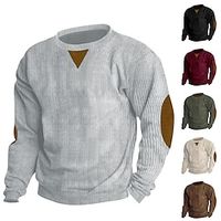 Men's Sweatshirt Corduroy Black Wine Army Green Brown Beige Crew Neck Plain Patchwork Sports  Outdoor Daily Holiday Corduroy Streetwear Casual Spring   Fall Clothing Apparel Hoodies Sweatshirts  Lightinthebox - thumbnail
