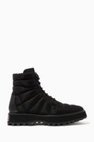 Michelangelo Lace-up Chunky Boots in Quilted Nylon - thumbnail