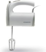 Kenwood Hand Mixer (Electric Whisk) 300W with 5 Speeds + Turbo Button, Twin Stainless Steel Kneader and Beater for Mixing, Whipping, Whisking, Kneading HMP20.000WH White